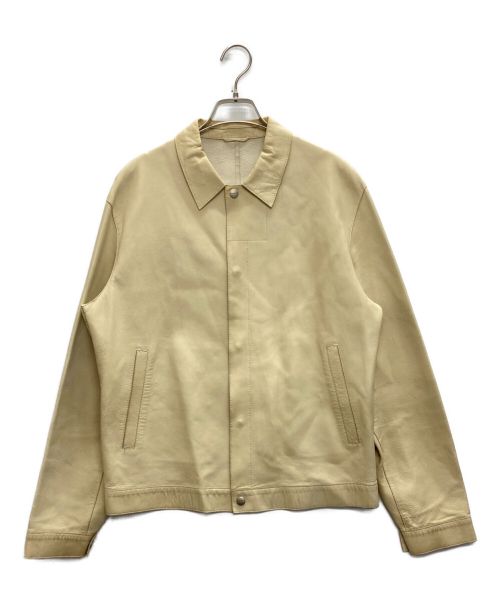 JIL SANDER（ジルサンダー）JIL SANDER (ジルサンダー) レザーシャツジャケット アイボリー サイズ:48の古着・服飾アイテム