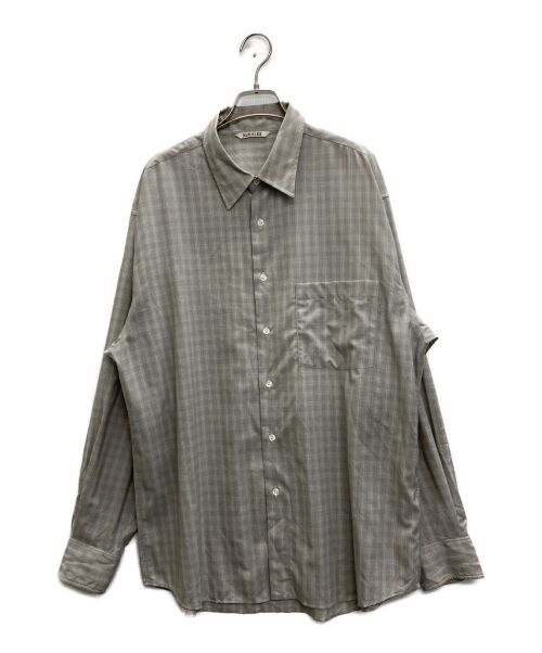 AURALEE（オーラリー）AURALEE (オーラリー) SUPER LIGHT WOOL CHECK SHIRTS ベージュ サイズ:5の古着・服飾アイテム