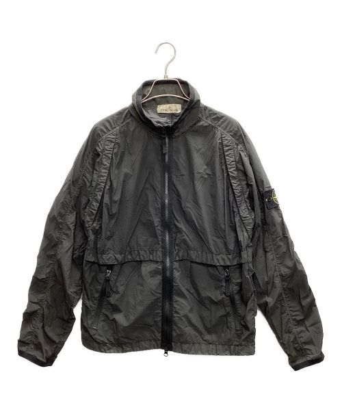 STONE ISLAND（ストーンアイランド）STONE ISLAND (ストーンアイランド) スタンドカラーナイロンジャケット ブラック サイズ:SIZE Sの古着・服飾アイテム