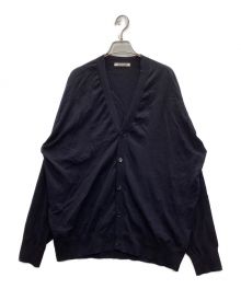 AURALEE（オーラリー）の古着「SUPER HIGH GAUGE COTTON KNIT CARDIGAN」｜ネイビー