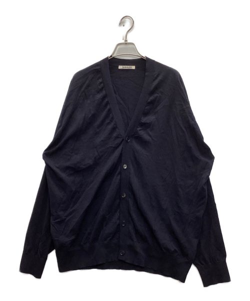 AURALEE（オーラリー）AURALEE (オーラリー) SUPER HIGH GAUGE COTTON KNIT CARDIGAN ネイビー サイズ:5の古着・服飾アイテム