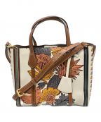 TORY BURCHトリーバーチ）の古着「PERRY PRINTED SMALL TOTE」｜アイボリー×ブラウン