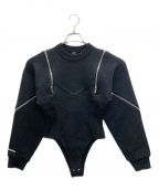 PRANK PROJECTプランクプロジェクト）の古着「Trampe l'oeil Zip Knit Bodysuit(トロンプルイユジップニットボディスーツ )」｜グレー