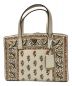 TORY BURCH（トリーバーチ）の古着「Walker Printed Leather Satchel Shoulder Bag」｜ベージュ