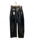 DICH HENDERSONディッチ ヘンダーソン）の古着「VEGAN LEATHER SLACKS/ヴィーガンレザースラックス」｜ブラック