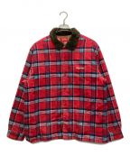 SUPREMEシュプリーム）の古着「Faux fur collar flannel shirt」｜レッド