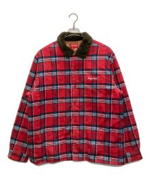 SUPREME（シュプリーム）の古着「Faux fur collar flannel shirt」｜レッド