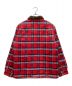 SUPREME (シュプリーム) Faux fur collar flannel shirt レッド サイズ:SIZE L：10000円