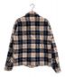 COMME des GARCONS HOMME (コムデギャルソン オム) ウールジップシャツジャケット ネイビー×ベージュ サイズ:M：15800円