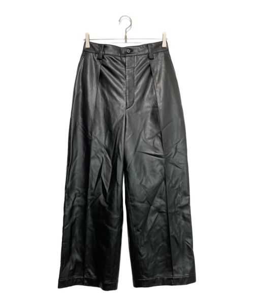 MAISON SPECIAL（メゾンスペシャル）MAISON SPECIAL (メゾンスペシャル) Recycle Leather Pin Tuck Wide Pants ブラック サイズ:1の古着・服飾アイテム