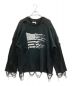 KAMIYA（カミヤ）の古着「Destroyed Long Sleeve Knit T-shirt」｜ブラック