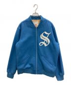 SUPREMEシュプリーム）の古着「Old English Zip Varsity Jacket/オールドイングリッシュバーシティージャケット」｜ブルー