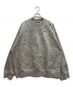 MAISON SPECIALメゾンスペシャル）の古着「Leaf Cutwork Embroidery Crew Neck Sweat Pullover」｜グレー