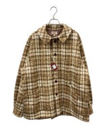 NEZU YOHINTEN（ネヅヨウヒンテン）の古着「23AW BOUCLE CHECK SHEPHERD CHORE JACKET」｜ベージュ