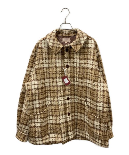 NEZU YOHINTEN（ネヅヨウヒンテン）NEZU YOHINTEN (ネヅヨウヒンテン) 23AW BOUCLE CHECK SHEPHERD CHORE JACKET ベージュ サイズ:3の古着・服飾アイテム