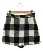 HER LIP TOハーリップトゥ）の古着「Etoile Block Check Skort」｜ブラック×ホワイト