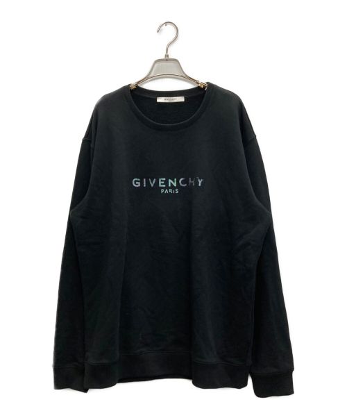 GIVENCHY（ジバンシィ）GIVENCHY (ジバンシィ) メタリックロゴスウェット ブラック サイズ:XLの古着・服飾アイテム