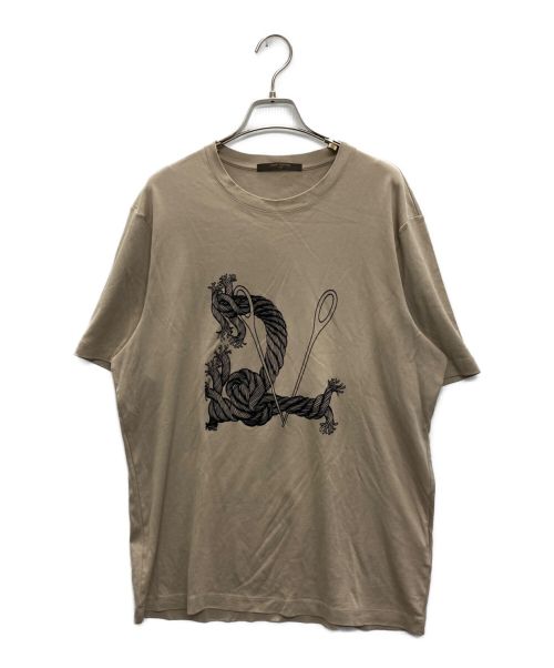 LOUIS VUITTON（ルイ ヴィトン）LOUIS VUITTON (ルイ ヴィトン) Christopher Nemeth (クリストファーネメス) コラボプリントTシャツ ベージュ サイズ:XLの古着・服飾アイテム