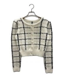 HER LIP TO（ハーリップトゥ）の古着「Bouncy Check Knit Pullover」｜ホワイト×ブラック