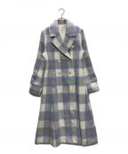 MISTREASSミストレアス）の古着「Big Plaid F&F Coat」｜ブルー×ホワイト