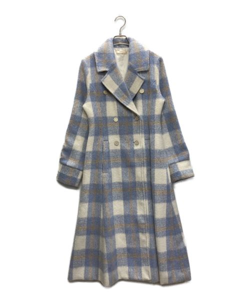 MISTREASS（ミストレアス）MISTREASS (ミストレアス) Big Plaid F&F Coat ブルー×ホワイト サイズ:Fの古着・服飾アイテム