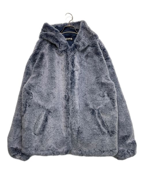 SUPPLIER（サプライヤー）SUPPLIER (サプライヤー) Faux Fur Hood Jacket ホワイト×ブルー サイズ:Ｌの古着・服飾アイテム