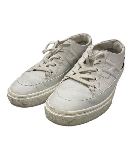 HERMES（エルメス）HERMES (エルメス) QUICKER SNEAKER ホワイト×ブラウン サイズ:42　1/2の古着・服飾アイテム