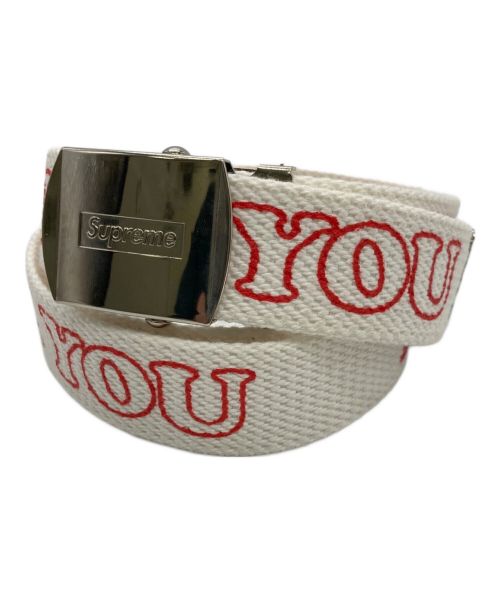 SUPREME（シュプリーム）SUPREME (シュプリーム) Hysteric Glamour (ヒステリックグラマー) Fuck You Belt ホワイト サイズ:フリーの古着・服飾アイテム