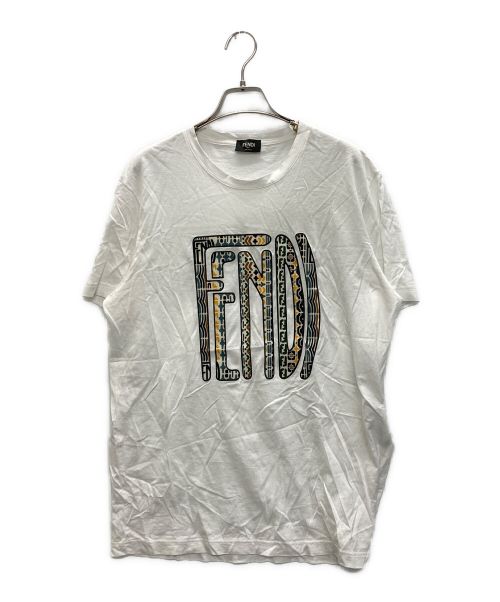 FENDI（フェンディ）FENDI (フェンディ) ANREALAGE (アンリアレイジ) プリントTシャツ ホワイト サイズ:SIZE Lの古着・服飾アイテム