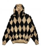 BoTTボット）の古着「Patchwork Hoodie」｜ブラック×ベージュ