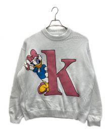 KITH×DISNEY（キス×ディズニー）の古着「Crewneck Sweater」｜ホワイト×ピンク