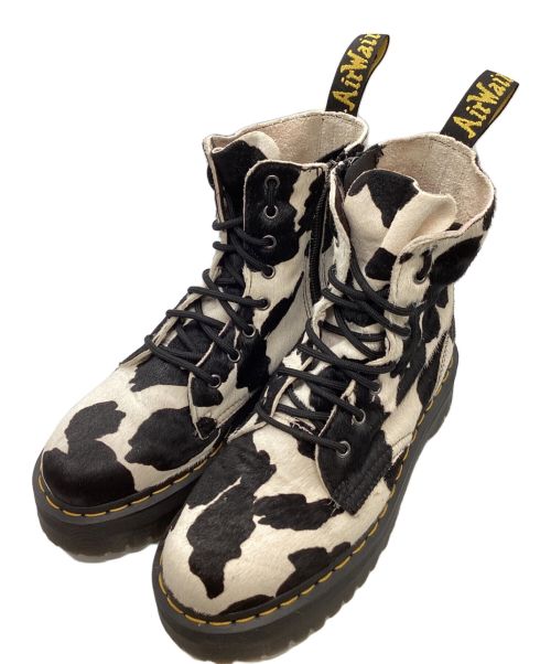 Dr.Martens（ドクターマーチン）Dr.Martens (ドクターマーチン) 8ホールJadon Cow Print Hair On ブラック×ホワイト サイズ:SIZE UK7/USM8の古着・服飾アイテム