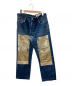 Children of the Discordance×NAOTO YOSHIDAチルドレン オブ ザ ディスコーダンス×）の古着「NY VINTAGE TRENCH DENIM PANTS」｜インディゴ