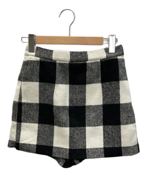 HER LIP TO（ハーリップトゥ）HER LIP TO (ハーリップトゥ) Etoile Block Check Skort ホワイト×ブラック サイズ:Sの古着・服飾アイテム