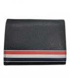 THOM BROWNE. NEW YORKトムブラウンニューヨーク）の古着「ブラック ペブルグレインレザー ダブルカードホルダー」｜ブラック