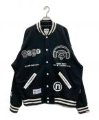 9090×Aape BY A BATHING APE9090×エーエイプ バイ アベイシングエイプ）の古着「GRAPHIC VARSITY JACKET」｜ブラック