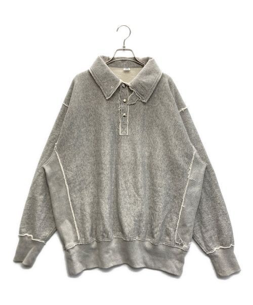 NEXUSVII（ネクサスセブン）NEXUSVII (ネクサスセブン) DAMAGED SNAP PULLOVER SWEAT グレー サイズ:Lの古着・服飾アイテム