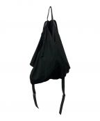 yohji yamamoto+noirヨウジヤマモトプリュスノアール）の古着「WOOL GABARDINE DRAPE-BAG」｜ブラック