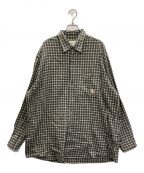 GUCCIグッチ）の古着「Oversized Check Shirt」｜ベージュ