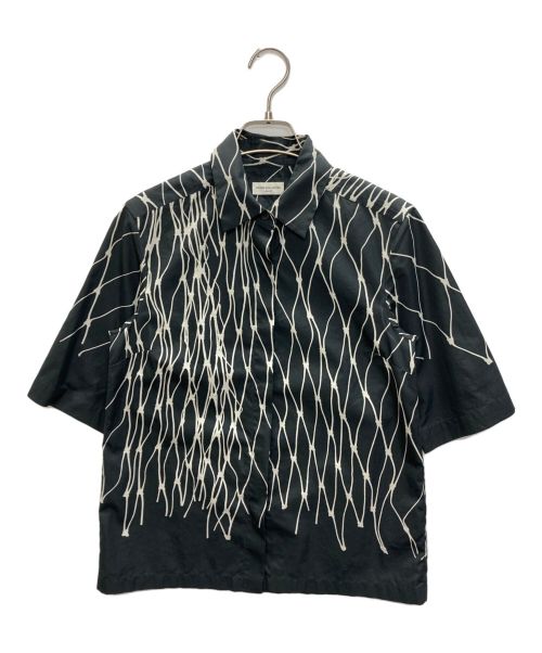 DRIES VAN NOTEN（ドリスヴァンノッテン）DRIES VAN NOTEN (ドリスヴァンノッテン) Cakool Print Cotton Shirt in Black グレー サイズ:SIZE 34の古着・服飾アイテム