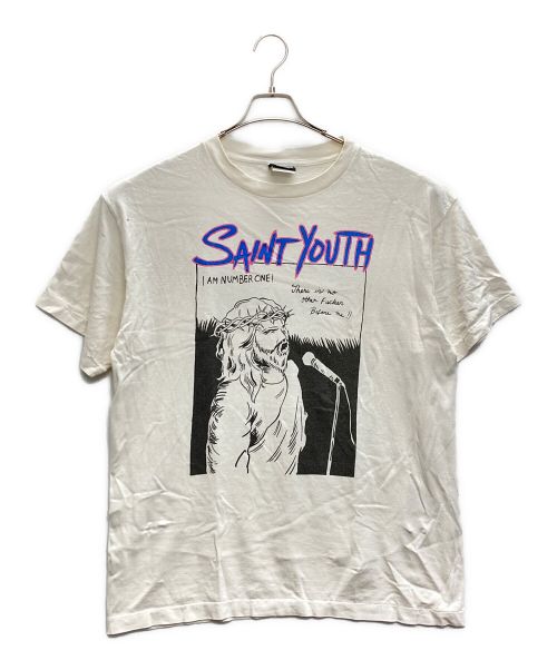 SAINT MICHAEL（セントマイケル）SAINT MICHAEL (セントマイケル) SAINT YOUTHプリントTシャツ ホワイト サイズ:Lの古着・服飾アイテム