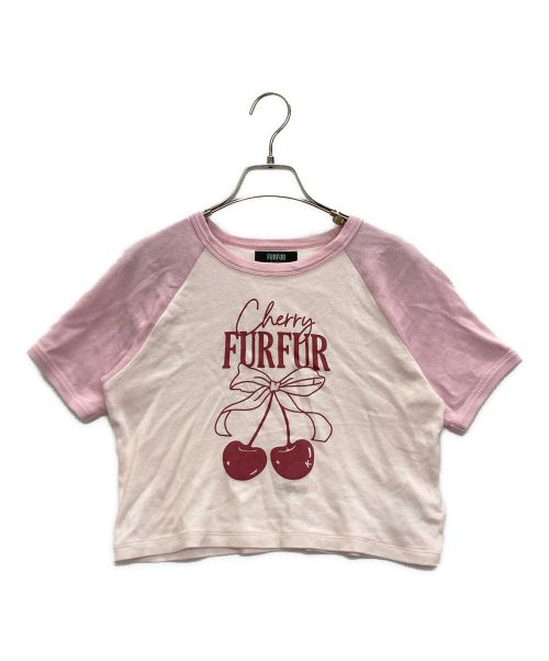 furfur（ファーファー）furfur (ファーファー) コラボチェリーラグランTシャツ ピンク サイズ:Fの古着・服飾アイテム