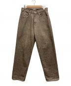 AURALEEオーラリー）の古着「Hard Twist Brown Denim Wide Pants」｜ブラウン