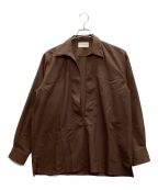 MARKAWAREマーカウェア）の古着「ORGANIC WOOL 2/80 TROPICAL VAREUSE SHIRT」｜ブラウン