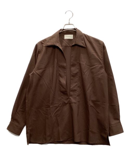 MARKAWARE（マーカウェア）MARKAWARE (マーカウェア) ORGANIC WOOL 2/80 TROPICAL VAREUSE SHIRT ブラウン サイズ:SIZE 2の古着・服飾アイテム