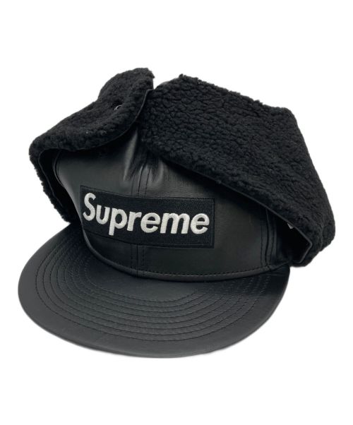 SUPREME（シュプリーム）SUPREME (シュプリーム) New Era (ニューエラ) Leather Earflap Box Logo ブラック サイズ:7 1/2の古着・服飾アイテム