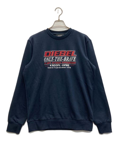 DIESEL（ディーゼル）DIESEL (ディーゼル) プリントクルーネックスウェット ネイビー サイズ:SIZE Mの古着・服飾アイテム