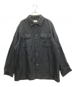 ATONエイトン）の古着「NIDOM SILK LINEN CPO SHIRT」｜ブラック