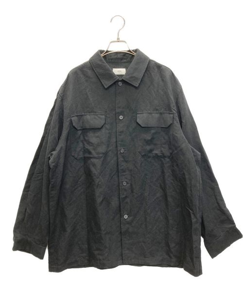 ATON（エイトン）ATON (エイトン) NIDOM SILK LINEN CPO SHIRT ブラック サイズ:SIZE 6の古着・服飾アイテム