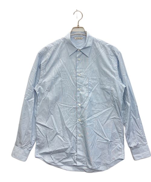 AURALEE（オーラリー）AURALEE (オーラリー) FINX STRIPE SHIRTS ブルー サイズ:SIZE 3の古着・服飾アイテム